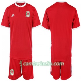 Camisolas de Futebol País de Gales Criança Equipamento Principal 2018/19 Manga Curta